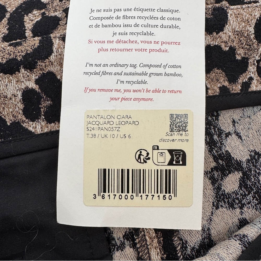 NWT Sézane Leopard Ciara Trousers - Picture 6 of 6